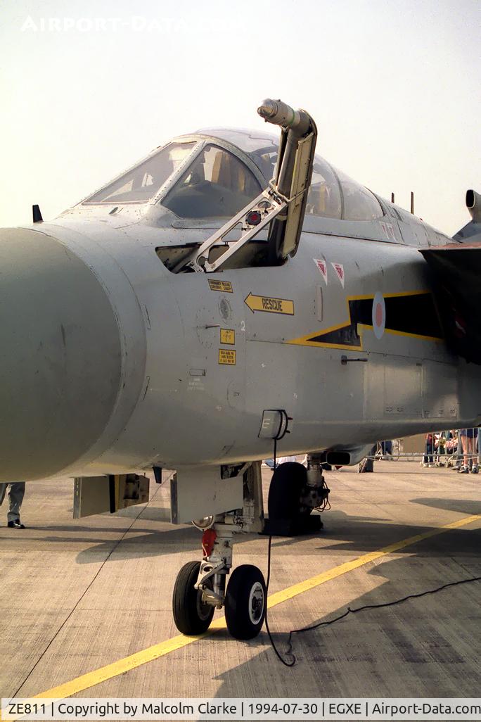 ZE811, 1988 Panavia Tornado F.3 C/N AS073/714/2108, Panavia Tornado F3.  A close-up of the 'foldaway' refuelling nozzle. Aircraft from RAF No 111 Sqn, Leuchars and seen at RAF Leemings Air Fair 94.