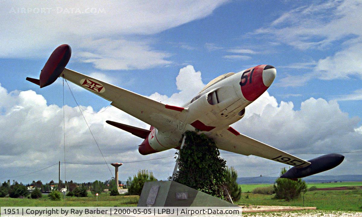 1951, Canadair T-33AN Silver Star 3 C/N T33-045, Canadair T-33AN Silver Star Mk.3 [T33-045] Beja~CS 05/05/2000. Preserved and displayed on the base at Beja.