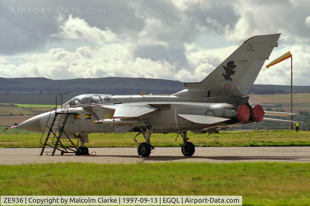 ZE936, 1989 Panavia Tornado F.3 C/N AS106/781/3364, Panavia Tornado F3 flown by RAF No 11 Sqn based at Leeming, at RAF Leuchars Battle of Britain Air Show in 1997.