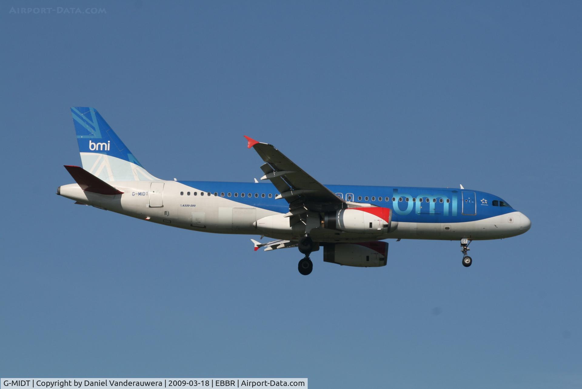G-MIDT, 2001 Airbus A320-232 C/N 1418, Flight BD145 is descending to RWY 02