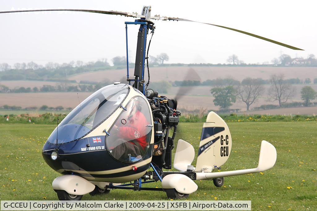 G-CCEU, 1997 RAF 2000 GTX SE C/N 001, RAF 2000 GTX SE with modified tail to improve stability; at Fishburn Airfield in 2009.