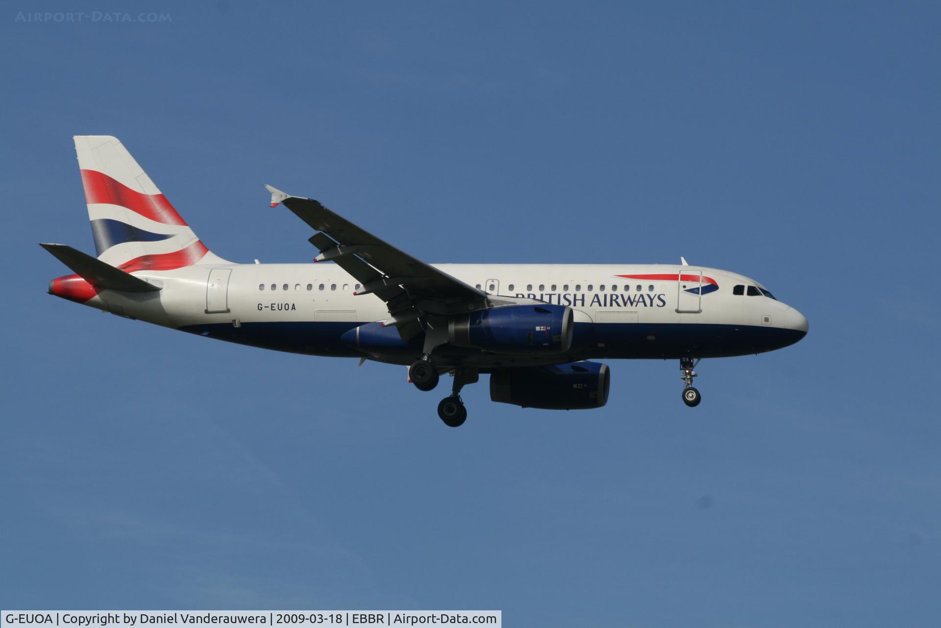 G-EUOA, 2001 Airbus A319-131 C/N 1513, Arrival of flight BA392 to RWY 02