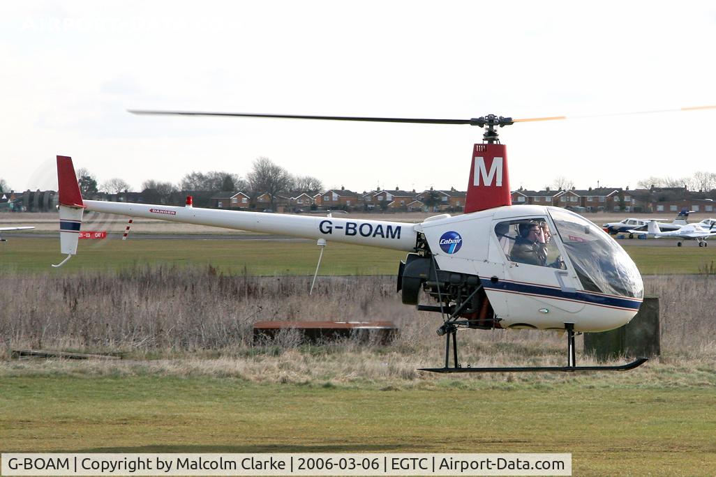 G-BOAM, 1987 Robinson R22 Beta C/N 0717, Robinson R-22 Beta at Cranfield Airport in 2006.
