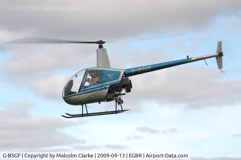 G-BSGF, 1990 Robinson R22 Beta C/N 1383, Robinson R-22 Beta at Breighton Airfield in 2009.