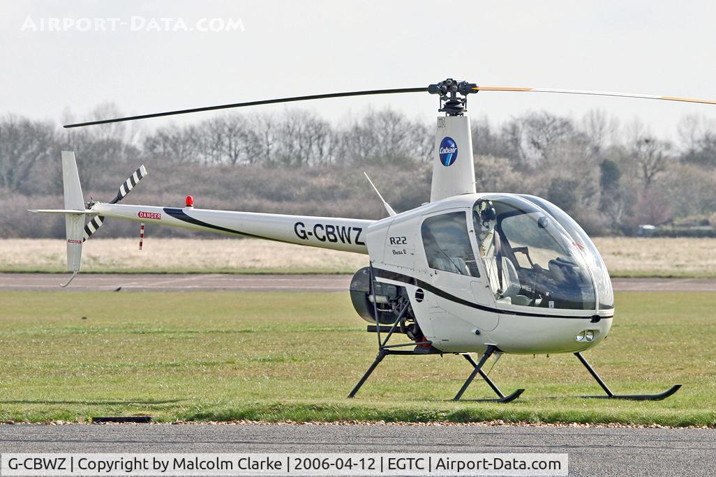 G-CBWZ, 2000 Robinson R22 Beta C/N 3101, Robinson R-22 Beta at Cranfield Airport in 2006. Previously registered as N141DC.