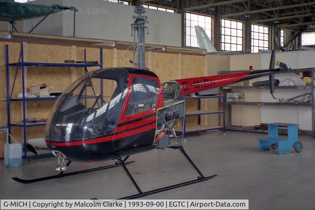 G-MICH, 1987 Robinson R22 Beta C/N 0647, Robinson R-22 Beta at Cranfield Airport in 1993.
