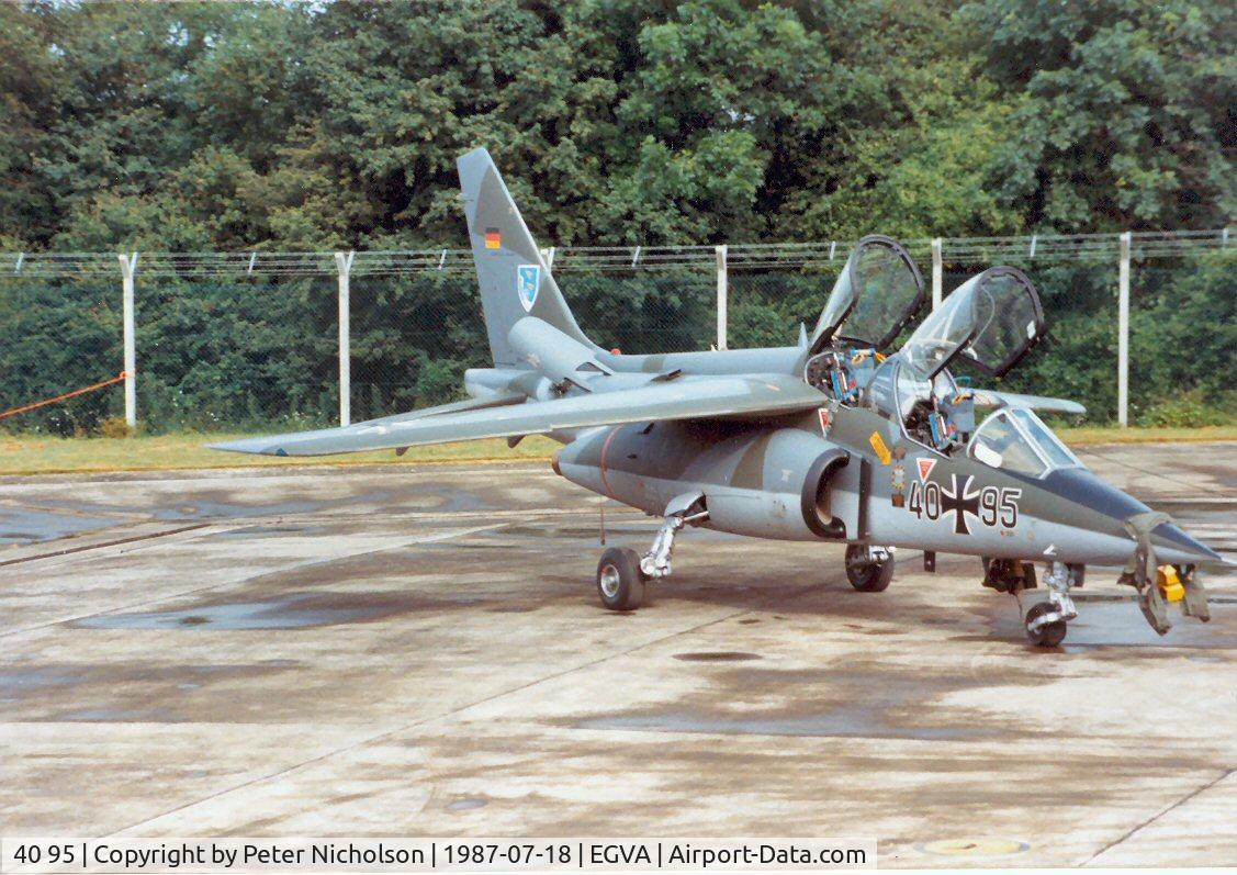 40 95, Dassault-Dornier Alpha Jet A C/N 0095, Alpha Jet, callsign Mission 1689, of JBG-43 at the 1987 Intnl Air Tattoo at RAF Fairford.