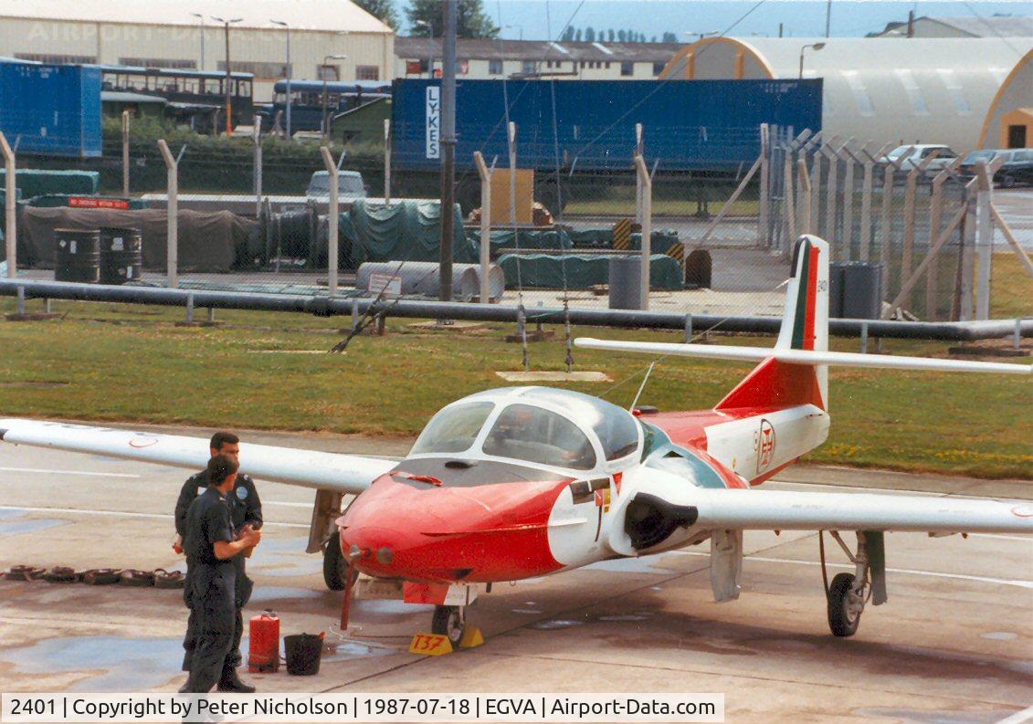 2401, 1962 Cessna T-37C Tweety Bird C/N 40737, T-37C of Asas de Portugal display team on the flightline at the 1987 Intnl Air Tattoo at RAF Fairford.