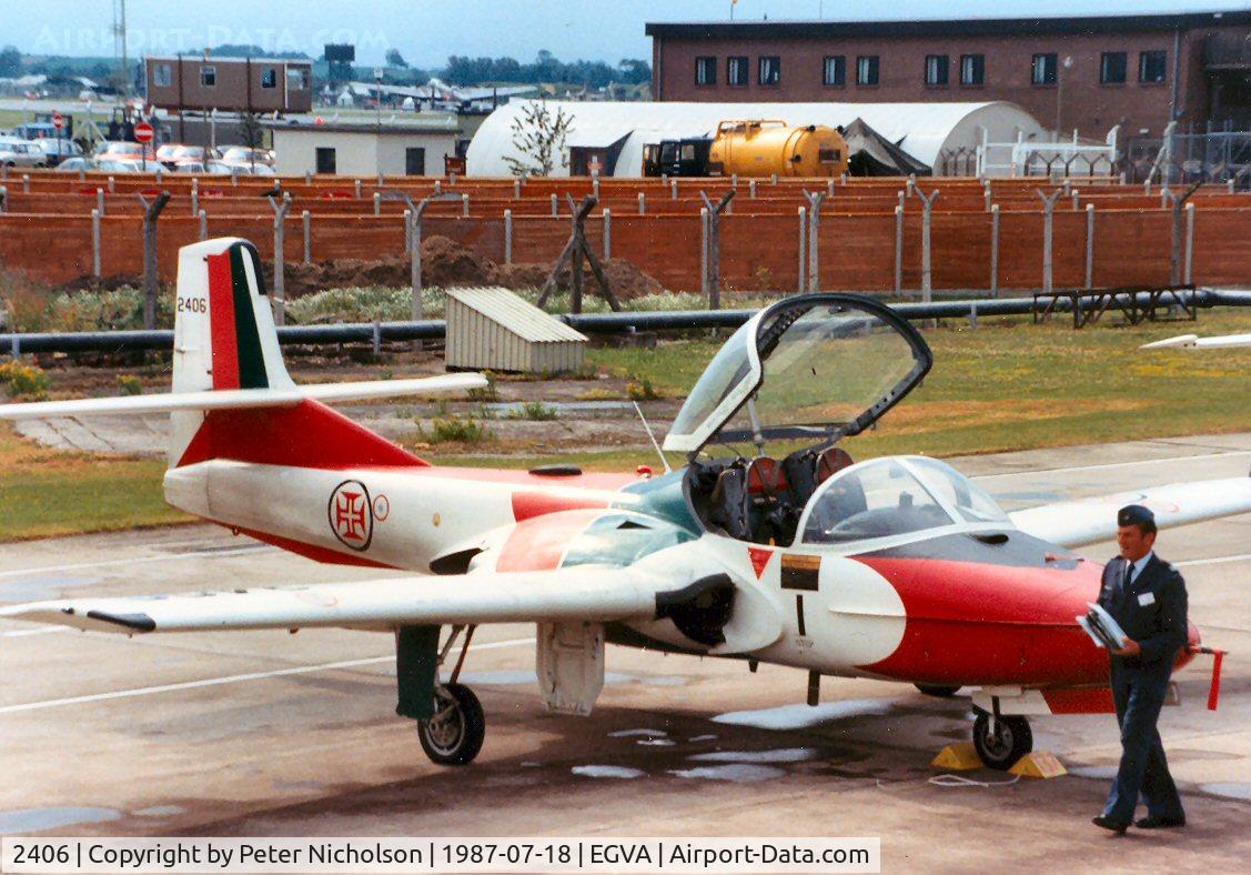 2406, 1962 Cessna T-37C Tweety Bird C/N 40730, T-37C of Asas de Portugal display team on the flight-line at the 1987 Intnl Air Tattoo at RAF Fairford.