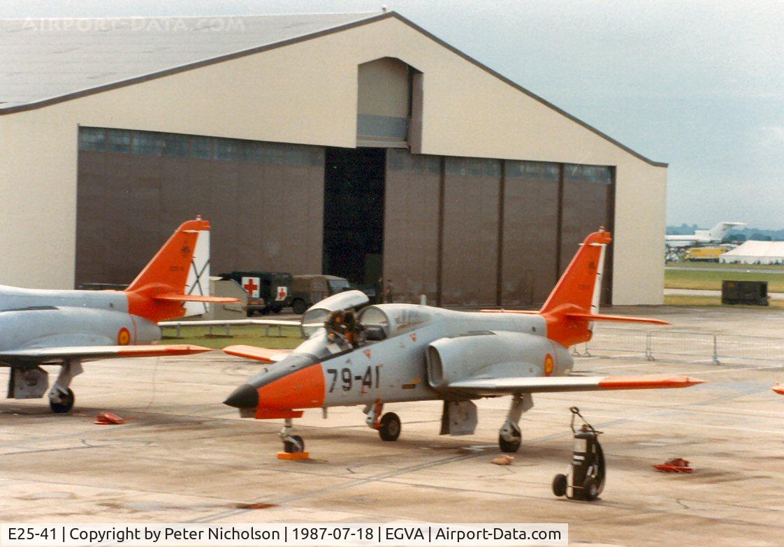 E25-41, CASA C-101EB Aviojet C/N EB01-41-042, Aviojet coded 79-41 of Portuguese Air Force Team Aguila on the flight-line at the 1987 Intnl Air Tattoo at RAF Fairford.