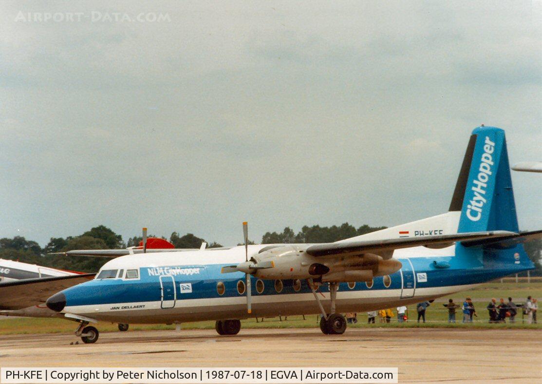 PH-KFE, 1968 Fokker F.27-600 Friendship C/N 10351, NLM City Hopper Friendship charter flight to the 1987 Intnl Air Tattoo at RAF Fairford.