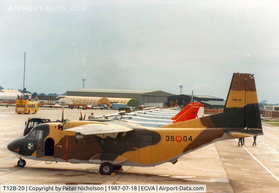 T12B-20, 1975 CASA C-212-100 Aviocar C/N A1-14-24, CASA Aviocar as support aircraft for the Spanish Air Force Team Aguila on display at the 1987 Intnl Air Tattoo at RAF Fairford.