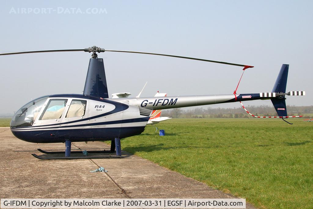 G-IFDM, 1999 Robinson R44 Astro C/N 0707, Robinson R-44 Astro at Conington Airfield, UK in 2007.