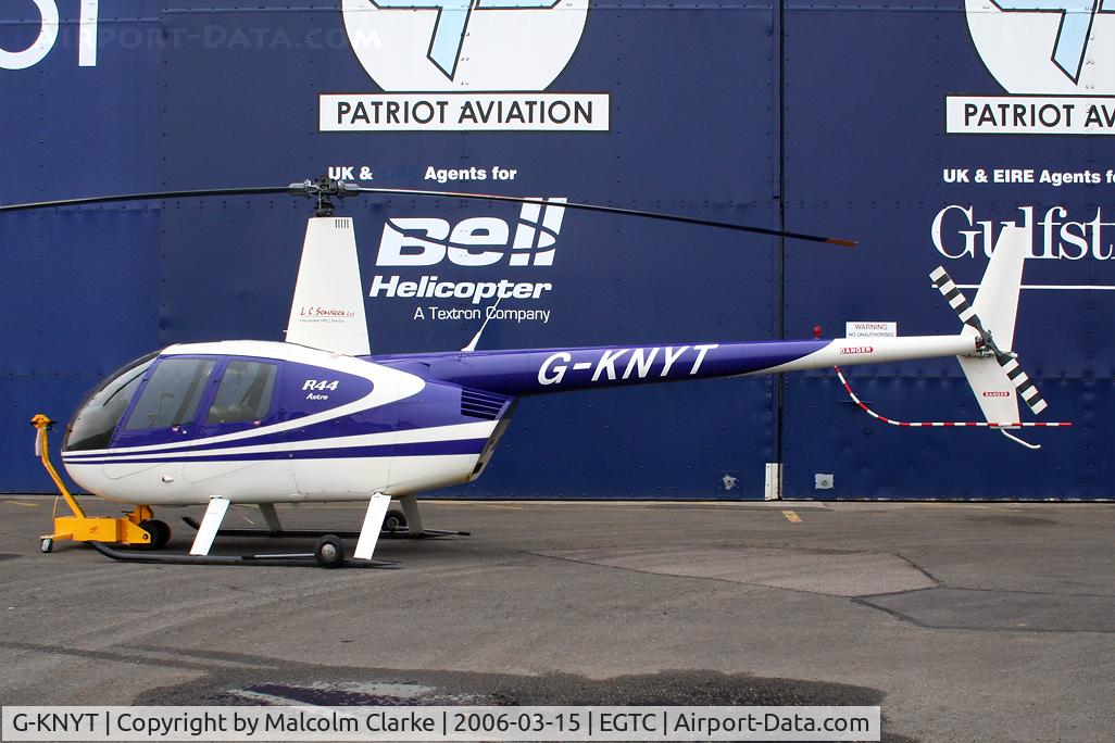 G-KNYT, 2000 Robinson R44 Astro C/N 0723, Robinson R-44 Astro at Cranfield Airport in 2006.