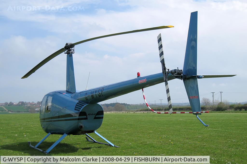 G-WYSP, 1999 Robinson R44 Astro C/N 0657, Robinson R-44 Astro at Fishburn Airfield, UK in 2008.