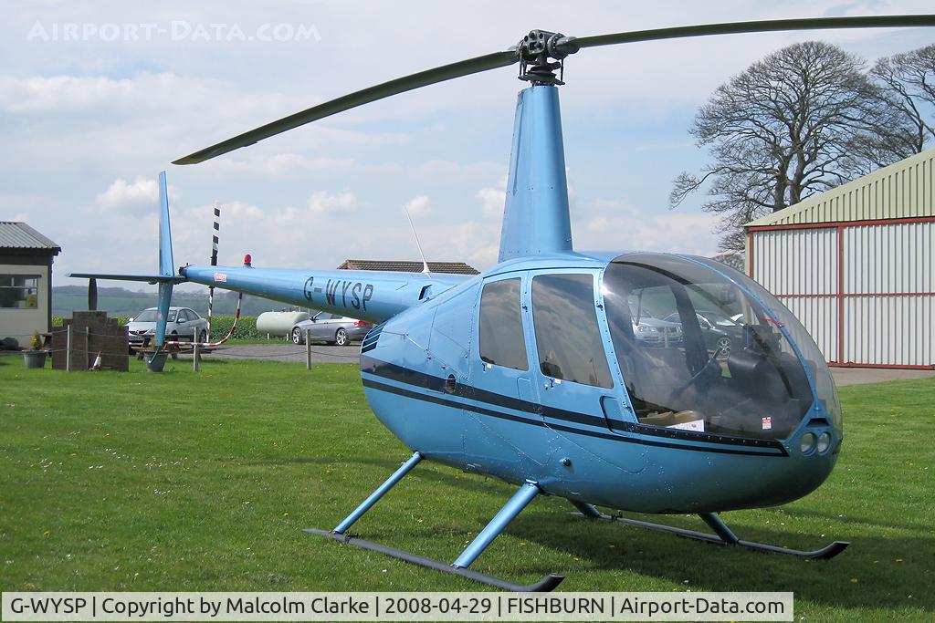 G-WYSP, 1999 Robinson R44 Astro C/N 0657, Robinson R-44 Astro at Fishburn Airfield in 2008.