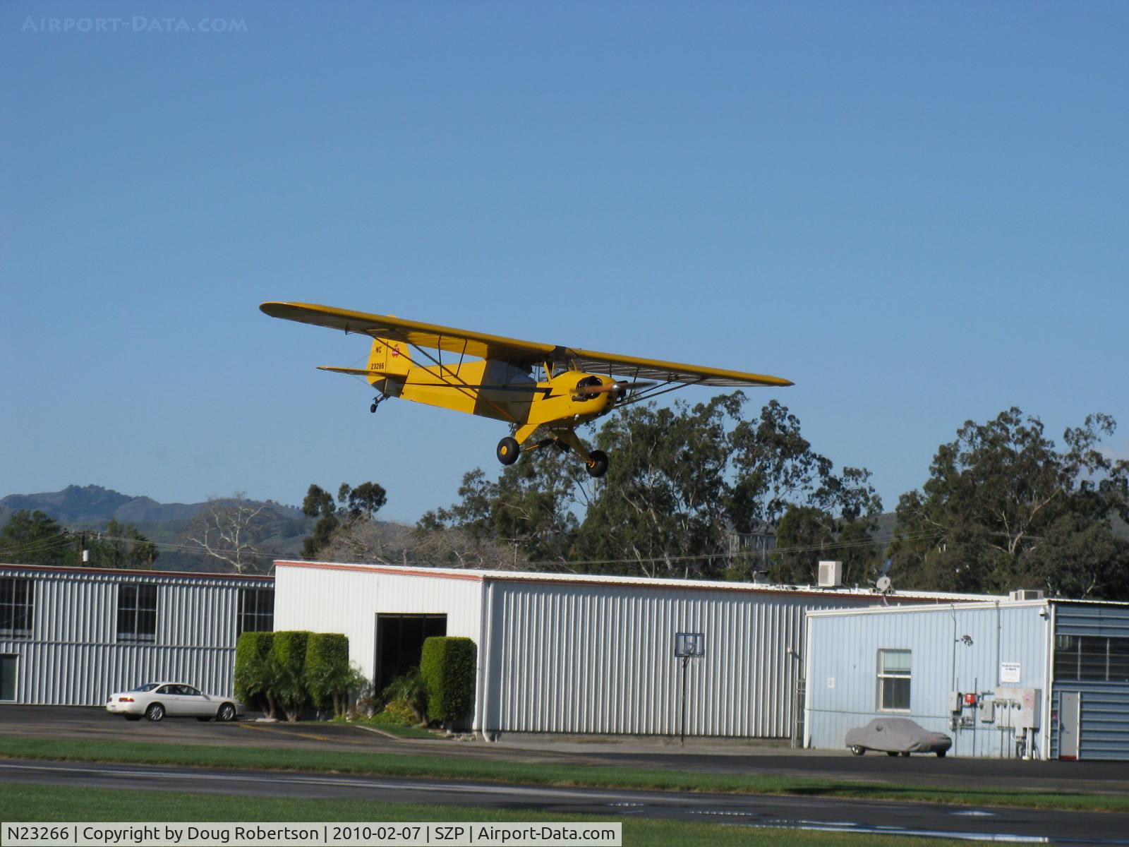 N23266, 1939 Piper J3C-65 Cub Cub C/N 3113, 1939 Piper J3C65 CUB, Continental A&C65 65 Hp, on short final for Rwy 04