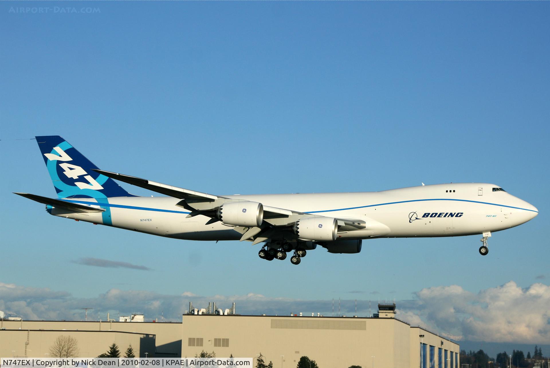 N747EX, 2010 Boeing 747-8F C/N 35808, KPAE Boeing 501 returning after a 4+ hour first flight