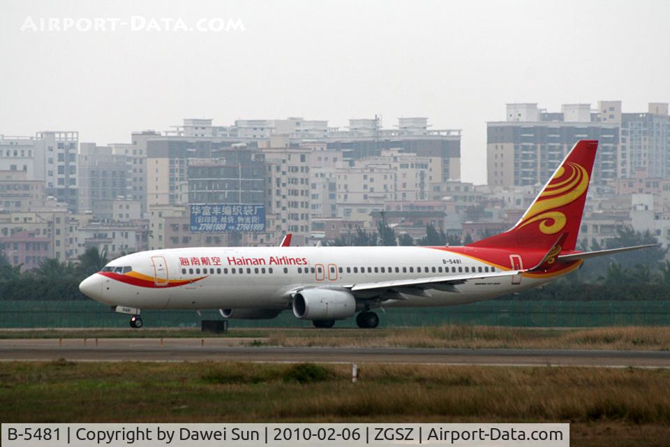 B-5481, 2009 Boeing 737-86N C/N 35649, szx