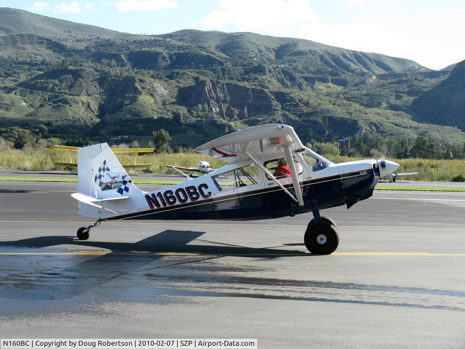 N160BC, 2004 American Champion 8GCBC Scout C/N 457-2004, 2004 American Champion 8GCBC SCOUT, Lycoming O&VO-360 180 Hp, spades. Micro vortex generators, tundra tires, taxi