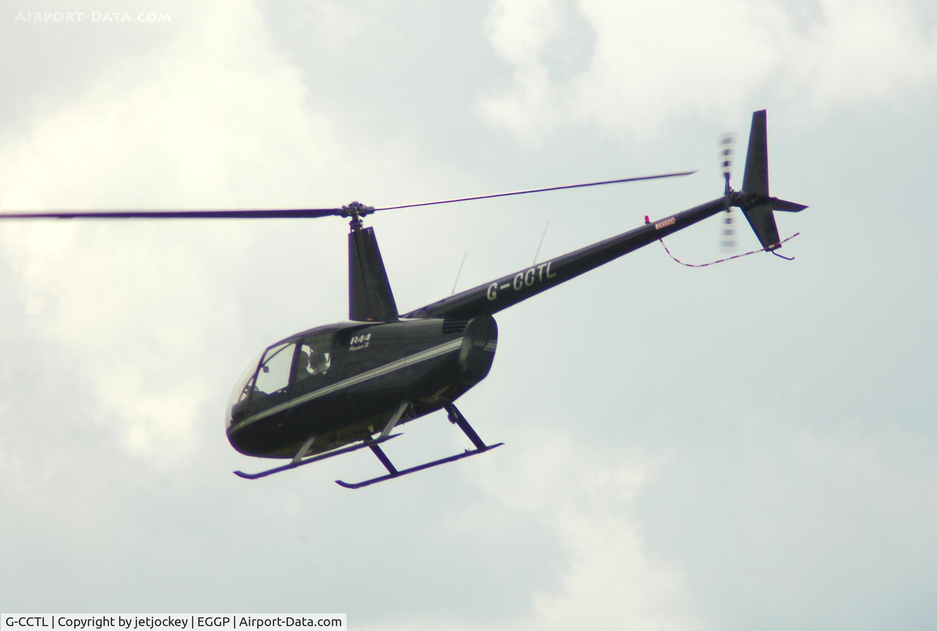 G-CCTL, 2004 Robinson R44 Raven II C/N 10309, Taking off from LPL John Lennon