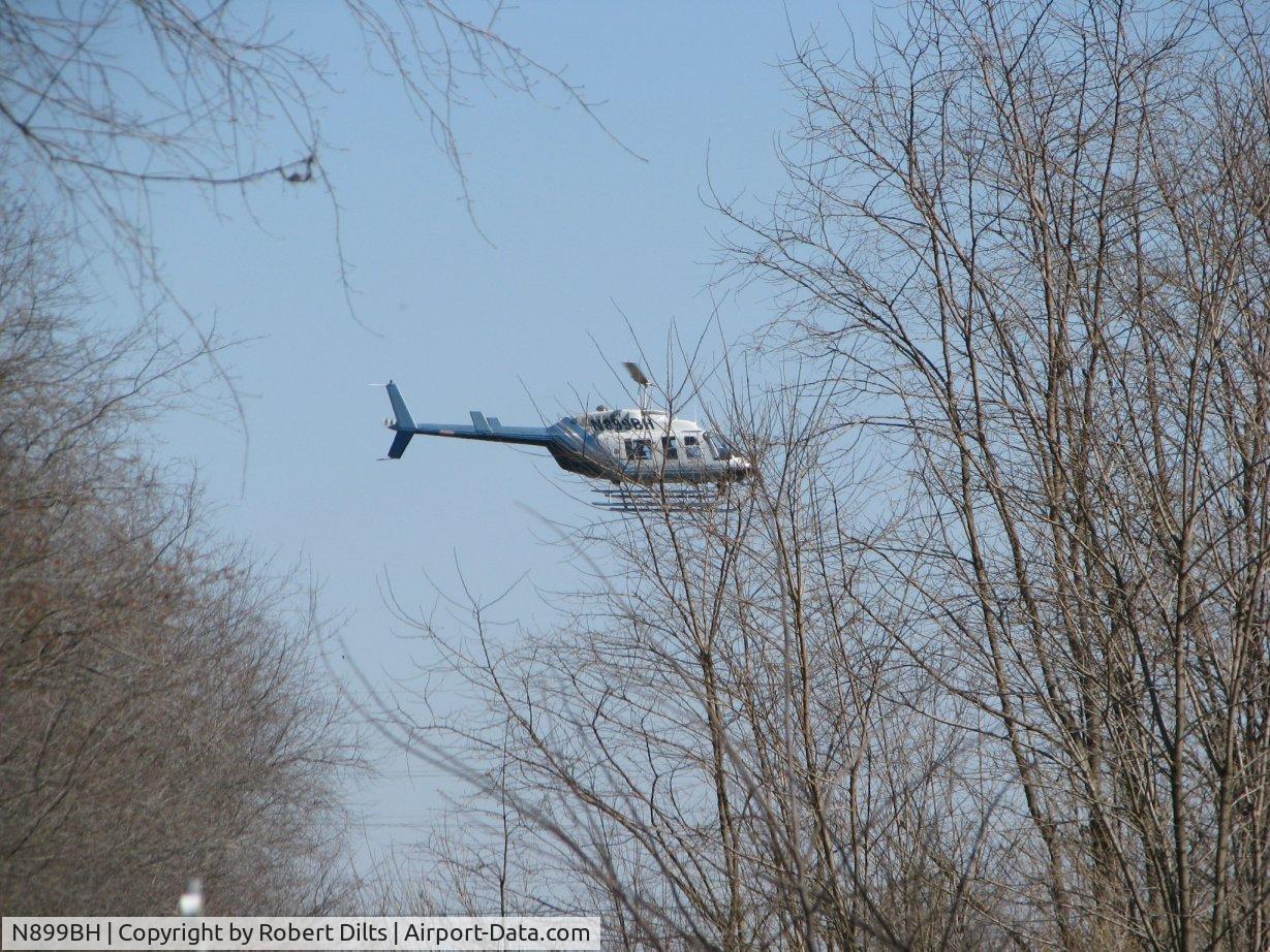N899BH, Bell 206L-3 LongRanger III C/N 51089, bluewhite, cruising south shore,conrail tracks to south bend IN