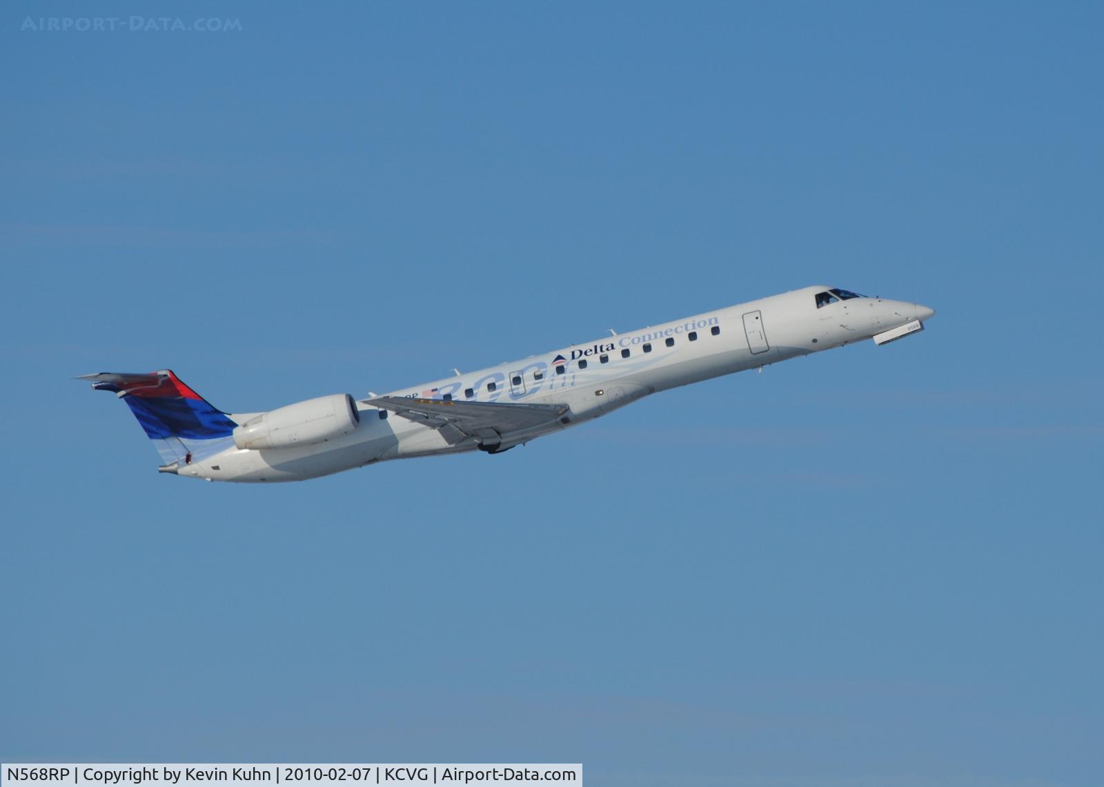N568RP, 2004 Embraer EMB-145LR C/N 145800, The 800th ERJ climbs out of CVG
