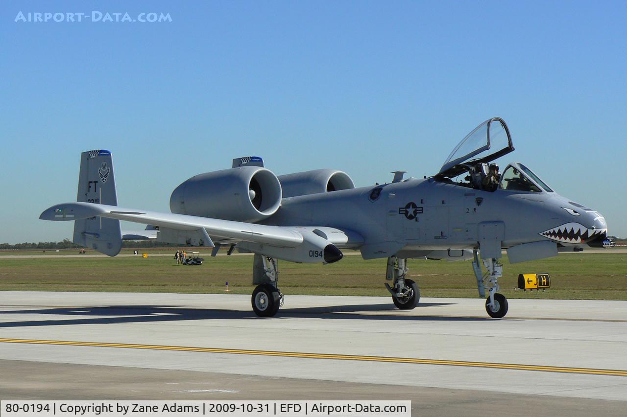 80-0194, 1980 Fairchild Republic A-10C Thunderbolt II C/N A10-0544, At the 2009 Wings Over Houston Airshow