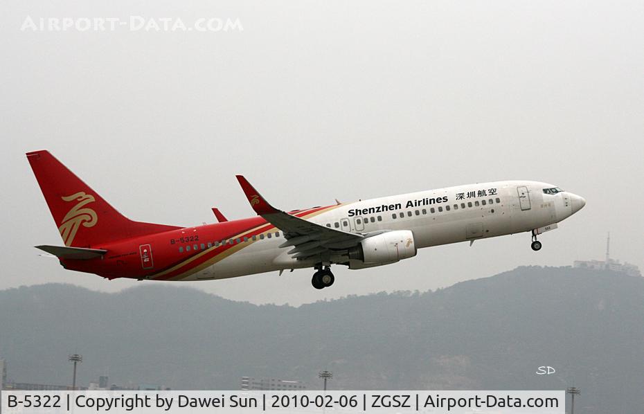 B-5322, 2007 Boeing 737-86N C/N 32688, 5322
