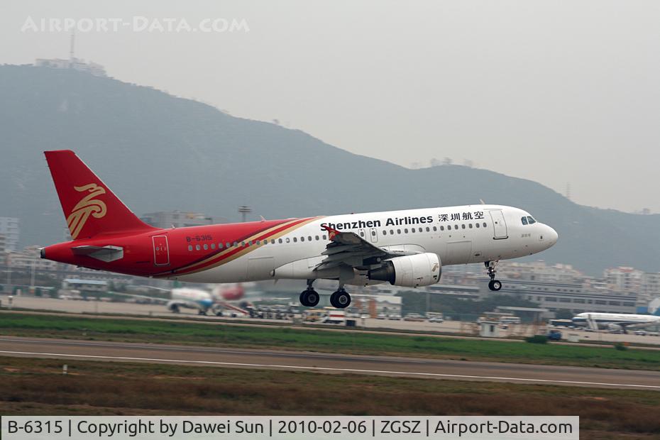 B-6315, 2007 Airbus A320-214 C/N 3153, 6315