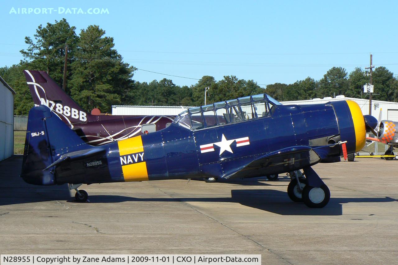 N28955, 1951 North American SNJ-5 Texan C/N 168-349 (49-3245), At the Lone Star Executive Airport - Conroe, Texas