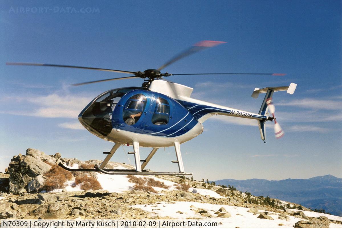 N70309, Hughes 369E C/N 0085E, On top of Mt. Baldy
