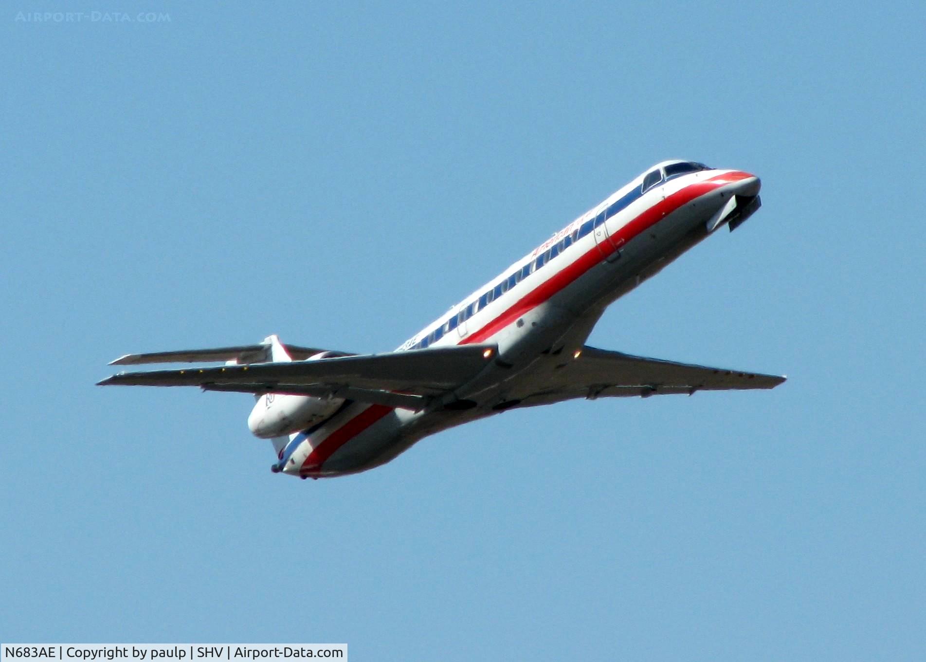 N683AE, 2004 Embraer ERJ-145LR (EMB-145LR) C/N 14500833, Off of runway 05 at Shreveport Regional.