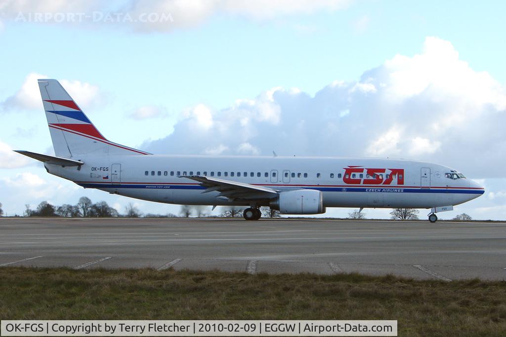 OK-FGS, 2000 Boeing 737-45S C/N 28478, Czech B737 at Luton operating flight from Tabres (France)