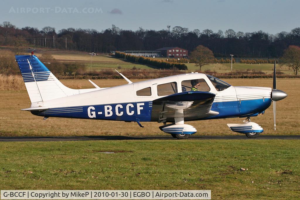 G-BCCF, 1973 Piper PA-28-180 Cherokee Archer C/N 28-7405069, Heading back to Manchester International where this PA-28 is one of just two GA aircraft remaining.