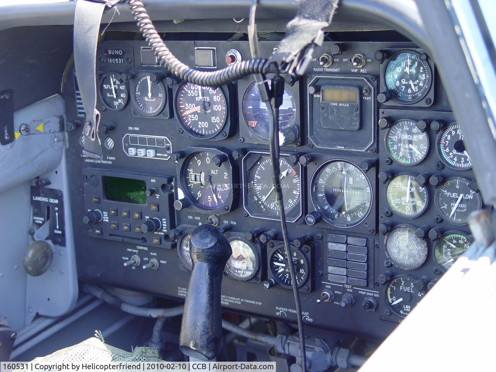 160531, Beech T-34C Turbo Mentor C/N GL-88, Rear seat cockpit