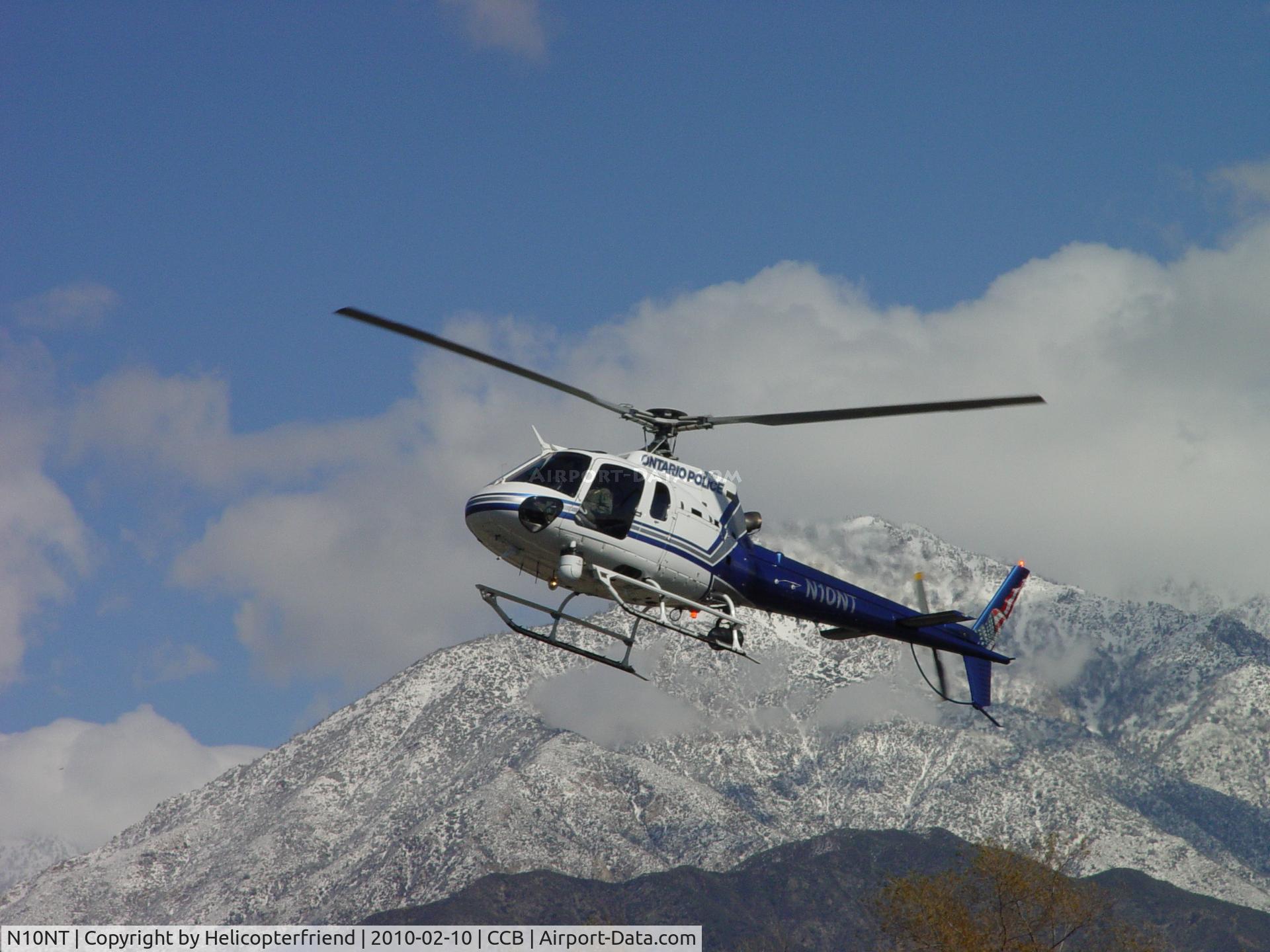 N10NT, 2002 Eurocopter AS-350B-2 Ecureuil Ecureuil C/N 3590, Flaring south of the snow capped peaks for OPD Helipad