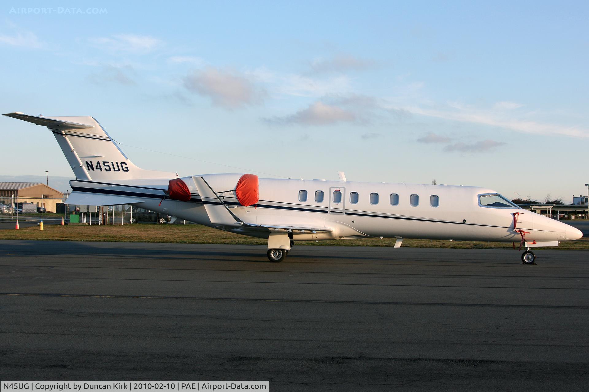 N45UG, 2002 Learjet 45 C/N 198, Evening shot at PAE