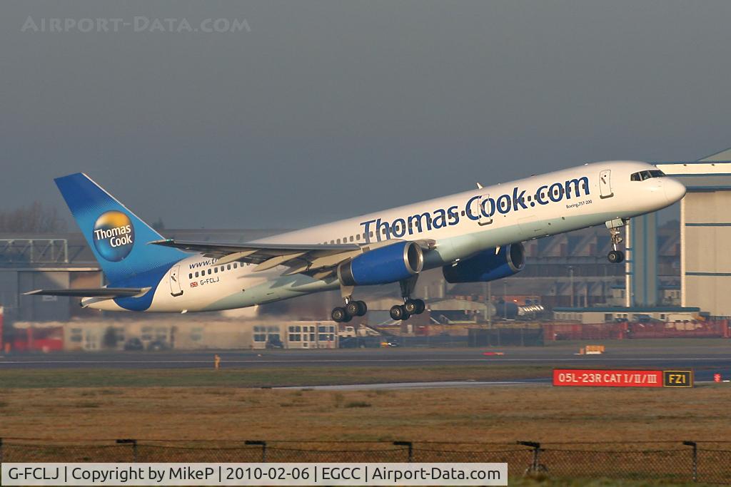 G-FCLJ, 1993 Boeing 757-2Y0 C/N 26160, Lifting from Runway 05L.