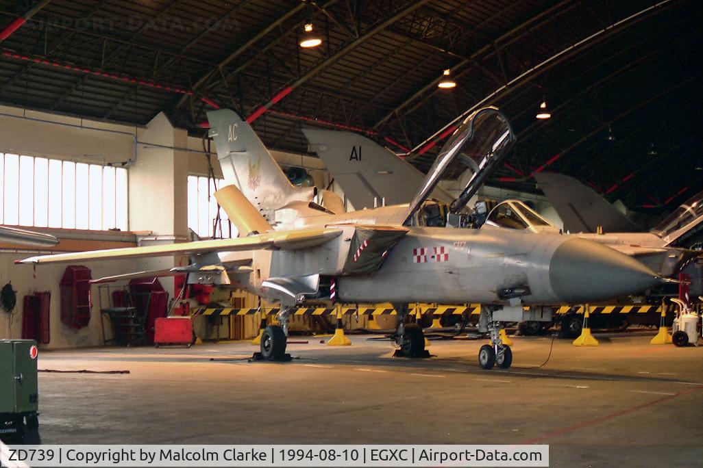 ZD739, 1984 Panavia Tornado GR.1 C/N 358/BS123/3165, Panavia Tornado GR1. Seen in the hanger at RAF Coningsby's Photocall 94.