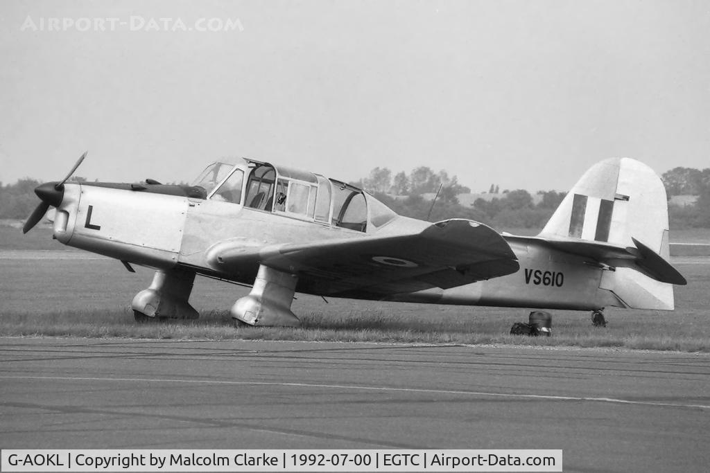 G-AOKL, 1949 Percival P-40 Prentice T1 C/N PAC-208, Percival P-40 Prentice T1. First registered April 13th 1956. Now under renovation at The Shuttleworth Trust.