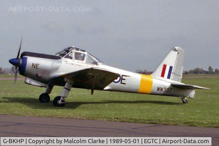 G-BKHP, 1954 Percival P-56 Provost T.1 C/N PAC/56/226, Percival P-56 Provost T1 at Cranfield Airfield in 1989.