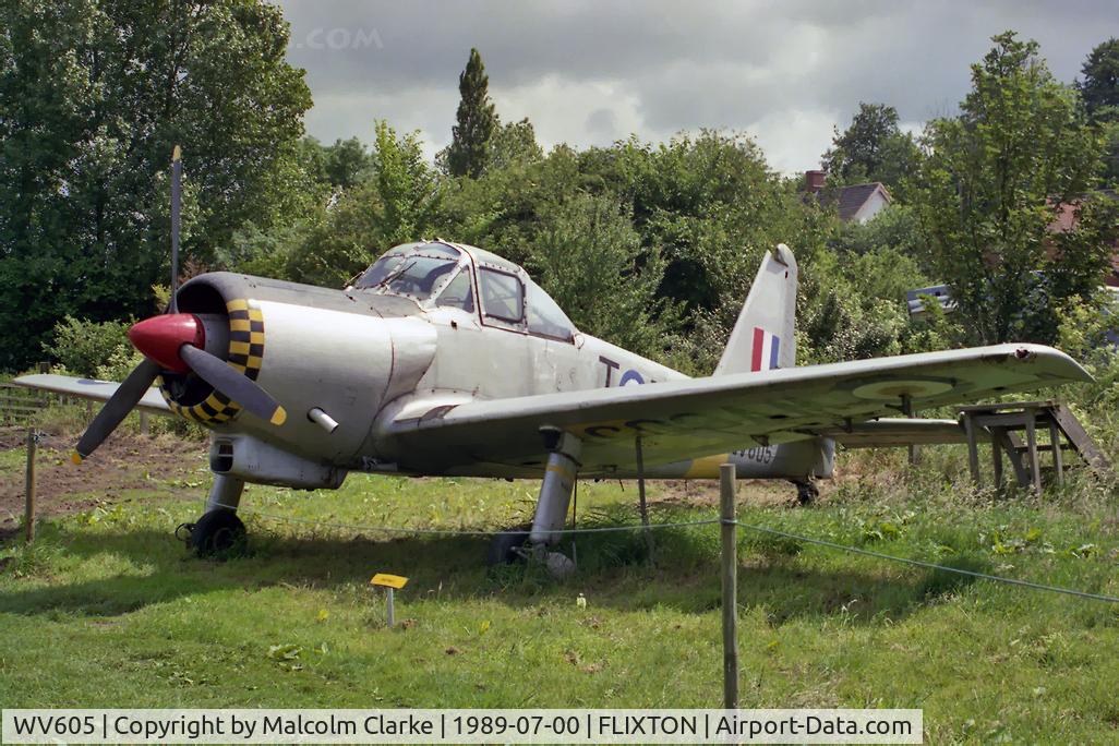 WV605, 1954 Percival P-56 Provost T.1 C/N PAC/56/132, Percival P-56 Provost T51 at the Norfolk and Suffolk Aviation Museum, Flixton, UK in 1989.