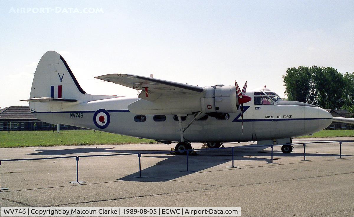 WV746, Hunting Percival P-66 Pembroke C1 C/N PAC/66/53, Percival P-66 Pembroke C1 at The Aerospace Museum, RAF Cosford in 1989.