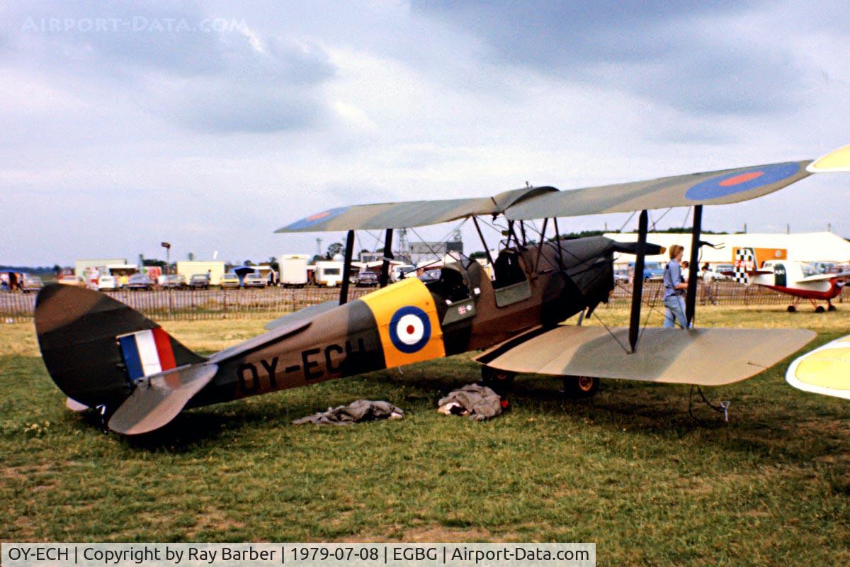 OY-ECH, De Havilland DH-82A Tiger Moth II C/N 85234, De Havilland DH.82A Tiger Moth [85234] Leicester~G 08/07/1979. Seen at PFA Fly In Leicester in 1979 .Image from a slide.