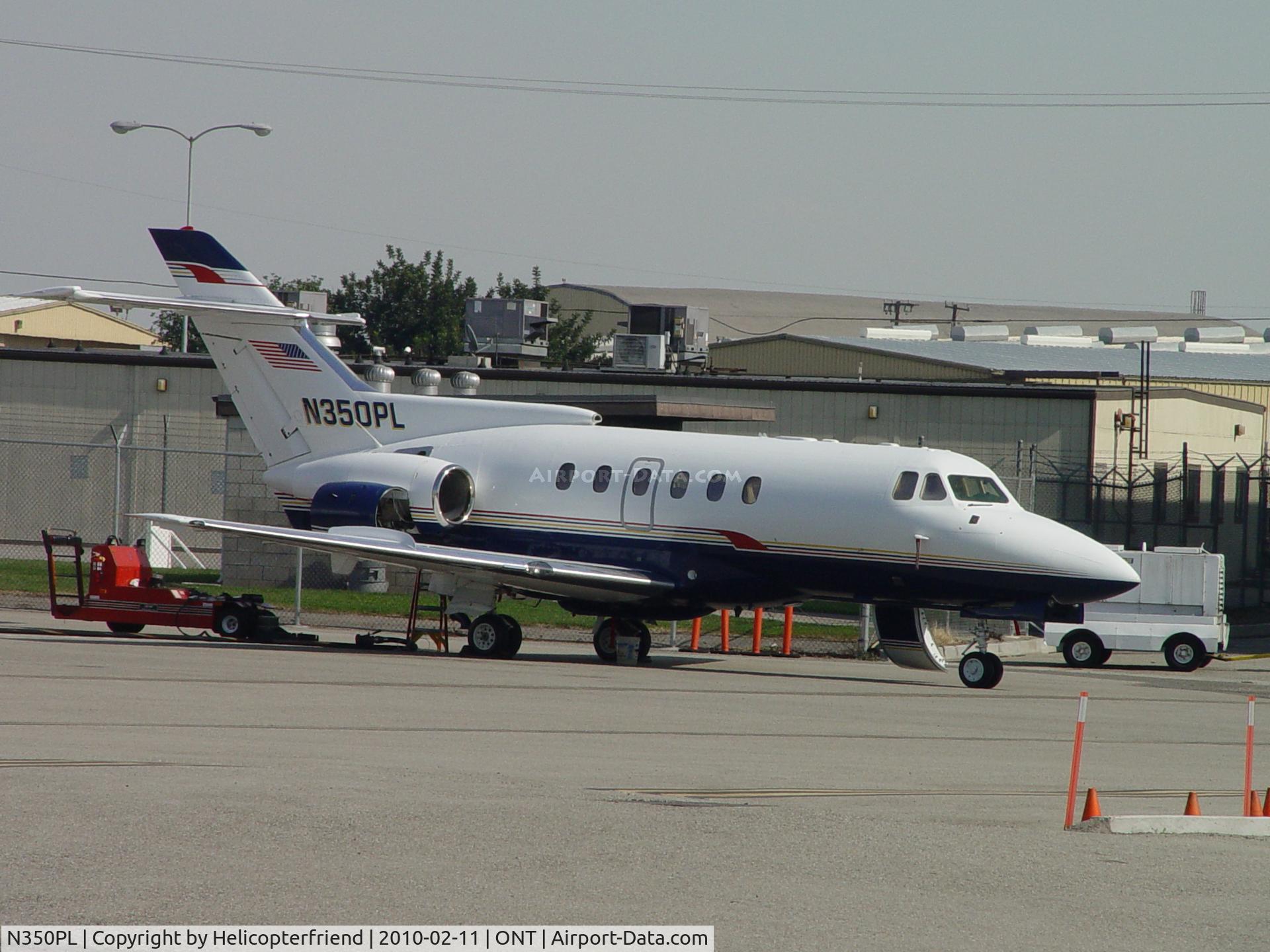 N350PL, 1982 British Aerospace HS.125-700A C/N NA0338, Parked and being worked on at Ontario