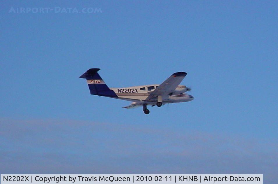 N2202X, 1979 Piper PA-44-180 Seminole C/N 44-7995278, Departing 9 after shooting the approach