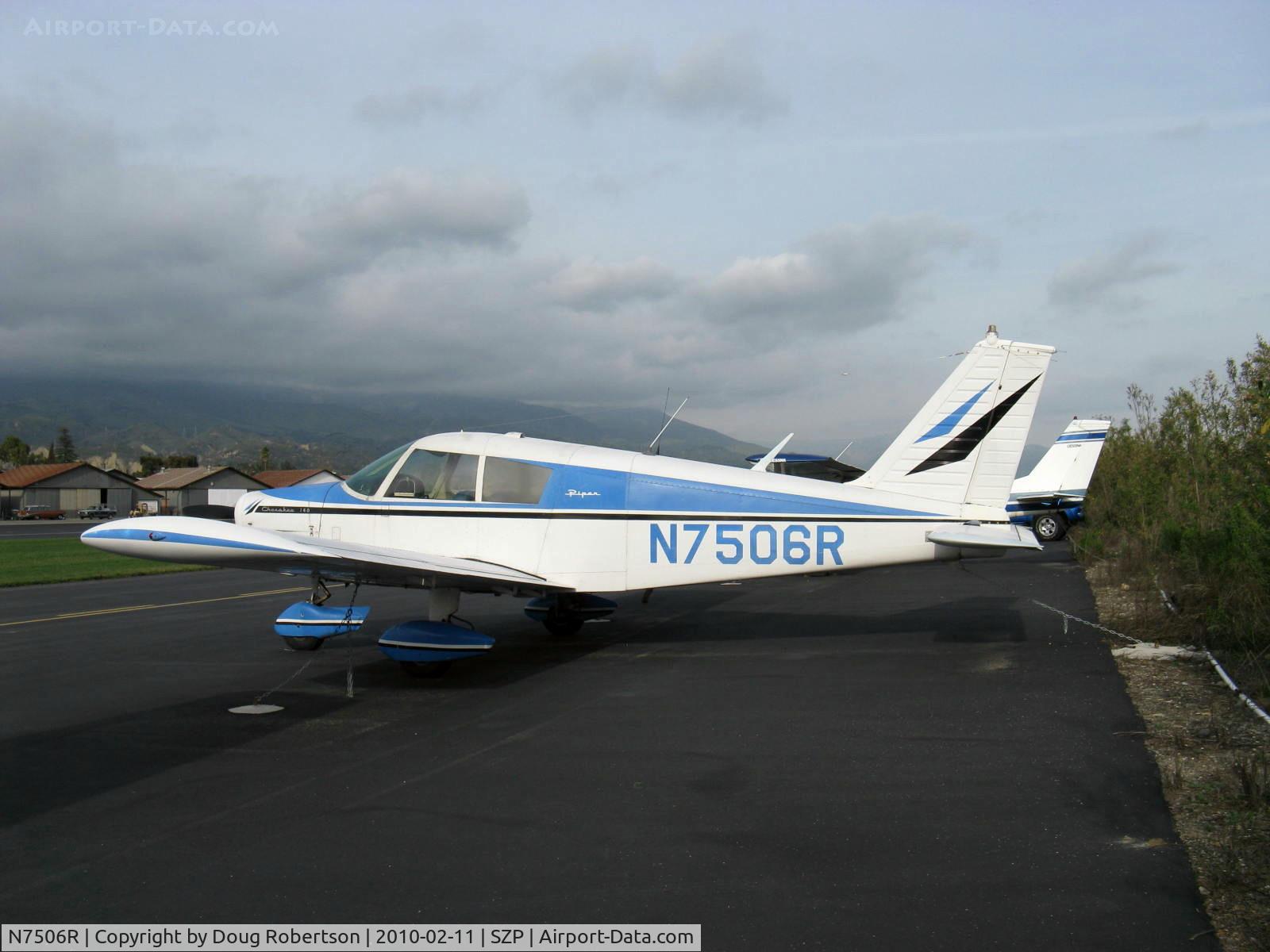 N7506R, 1966 Piper PA-28-140 C/N 28-22062, 1966 Piper PA-28-140 CHEROKEE, Lycoming O-320-E2A 150 Hp