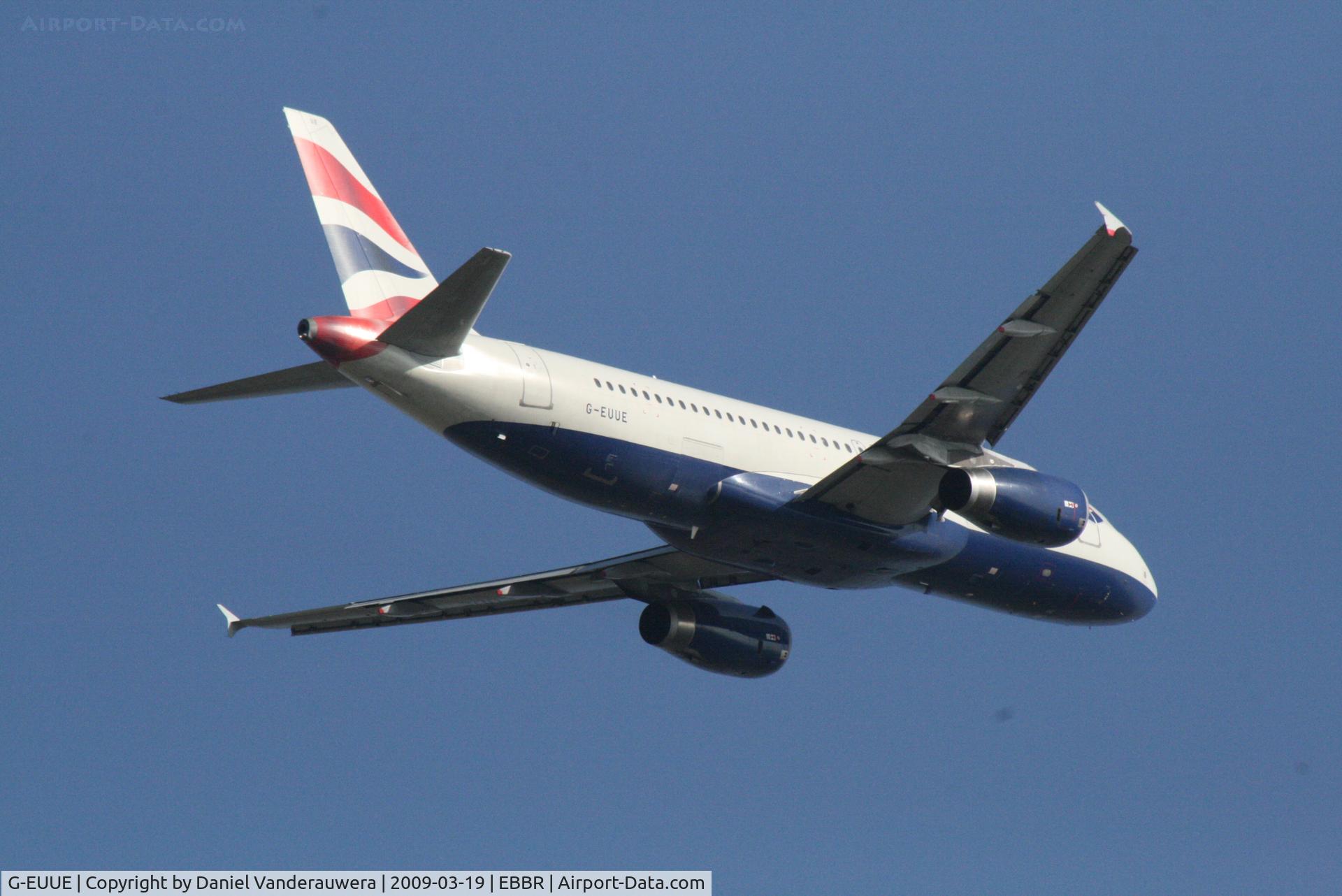 G-EUUE, 2002 Airbus A320-232 C/N 1782, Flight BA391 is taking off from RWY 07R