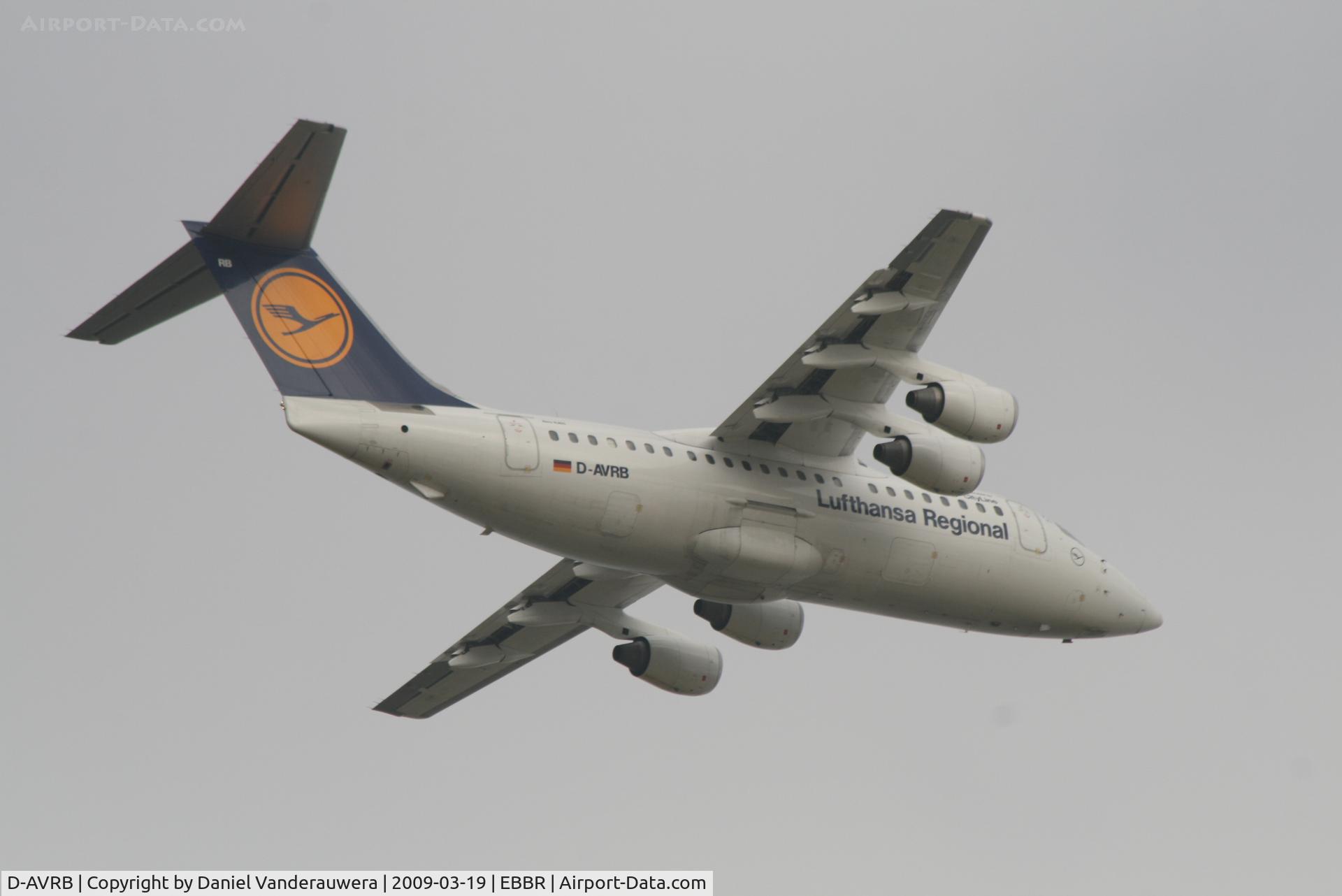 D-AVRB, 1994 British Aerospace Avro 146-RJ85 C/N E.2253, Flight LH4603 is taking off from RWY 07R